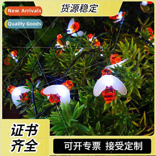 Solar bee lights string outdoor waterprocolorful lights lawn