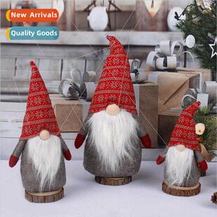 Christmas decorations red hat Santa Claus doll Christmas fac