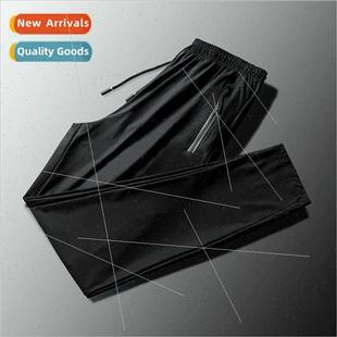 casual pants men Ice condioning breathable air silk