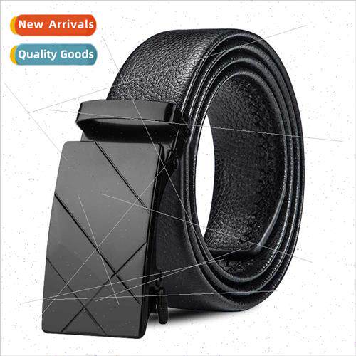 Men Triangle Diamond Automatic Buckle Belt Men Fashion Wrapp