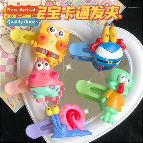 SpongeBob SquarePants cartoon hair clips children cute side