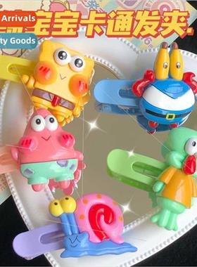 SpongeBob SquarePants cartoon hair clips children cute side