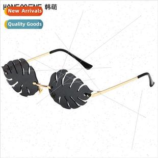 Europe leaves new fashion personalized irregular sunglasses