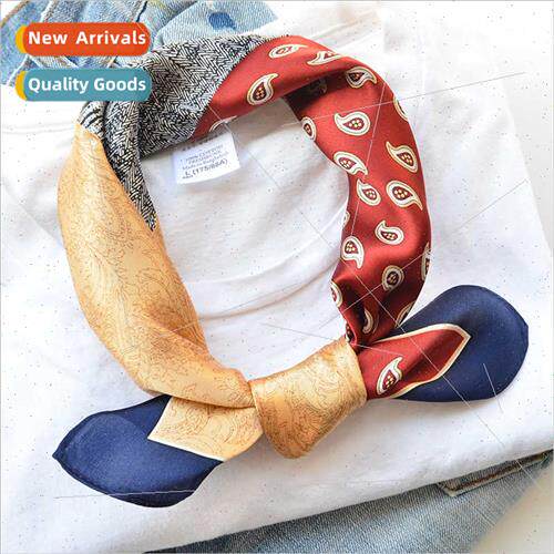 ins silk scarf small square scarf female spring fall thin mu