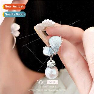 butterfly zirconia needle earri asymmetric tassel pearl lver