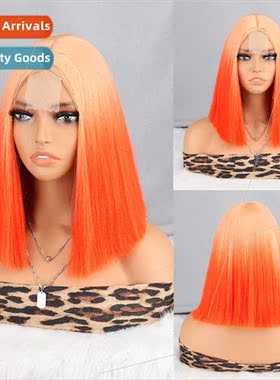 Europe wig women lace wig blonde orange gradient  shoulder l