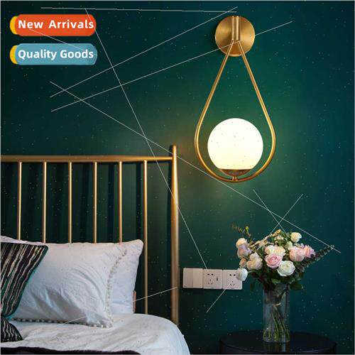 All brass bedroom wall lamp room bedside lamp modern simple