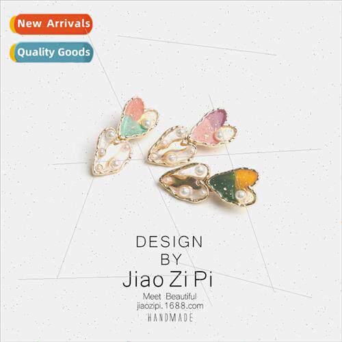 love heart pearl yineng duckbill clip ins sweet bangs sea si