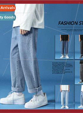 Spring Autumn jeans son men loose straight pants draping HK