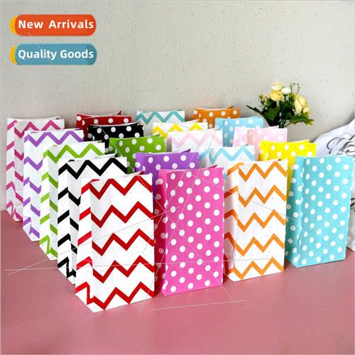 Party Baking Christmas Packaging Paper Bag Colorful Polka Do