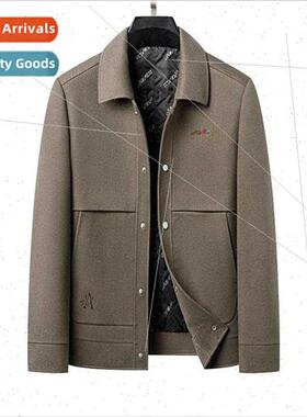 Lapel autumn winter thin cotton jacket male middle-aged busi