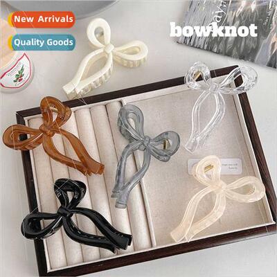 Sweet temperament bow shark clip female summer student hair