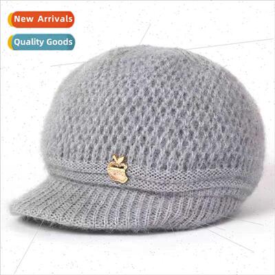 Middle-aged elderly wool yarn autumn winter solid color pump