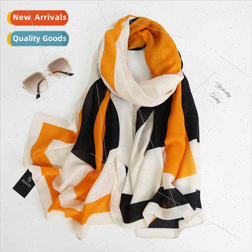 2022 fall winter new cotton scarf women  American wind silk