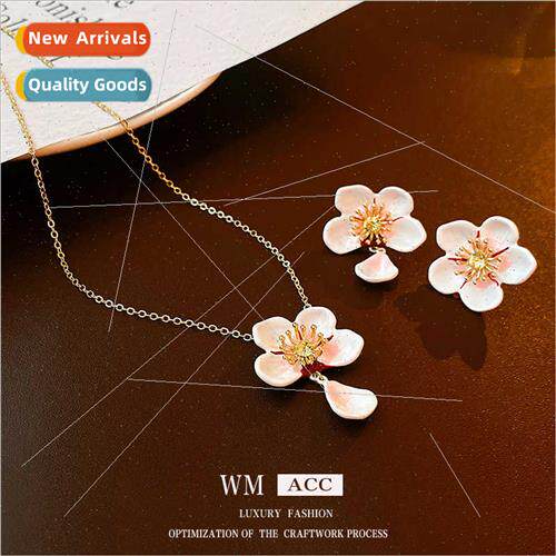 silver Needle Oil Drip Flower Earrings Fashion Sweet Earring