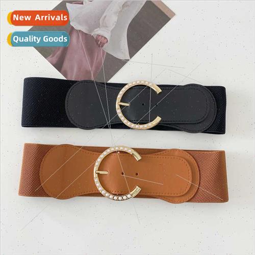 Round Buckle Belt Women Decorative Waistband Skirt Vintage E