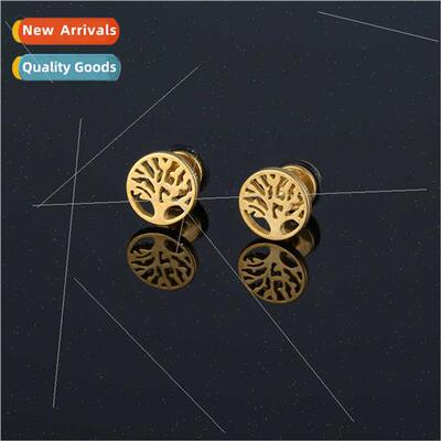 Korea new geometric round large e earrings plating does not