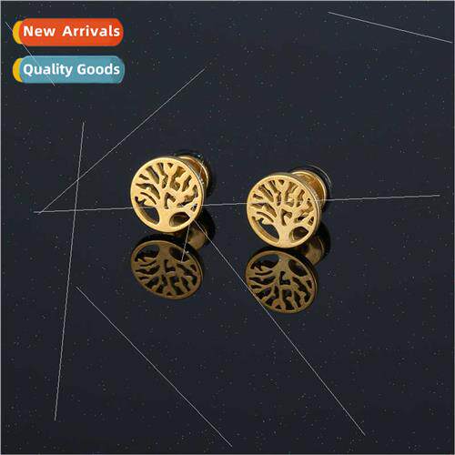 Korea new geometric round large e earrings plating does not