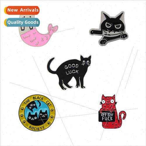mple cartoon cat paw letter brooch creative cute cat letters