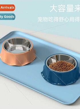 Cat Food Bowl Stainless Steel Feeding Bowl Teddy Cat Drinkin