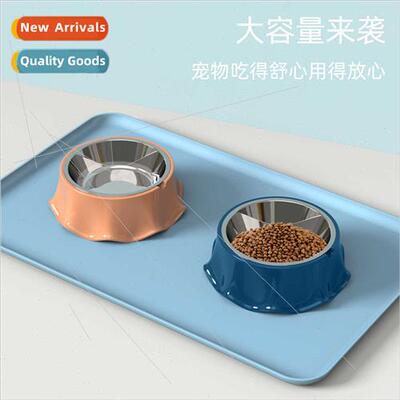 Cat Food Bowl Stainless Steel Feeding Bowl Teddy Cat Drinkin