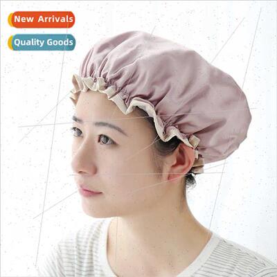 Waterprowomen shower cap Adult long hair bath bathing head c