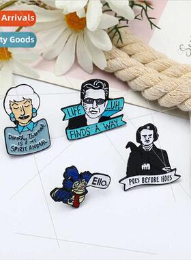 Intelligent fe Brooch Jurassic Park Jeff Goldblum Badge