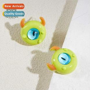 sweet cool monster cartoon earr sposmall new green Cute wind