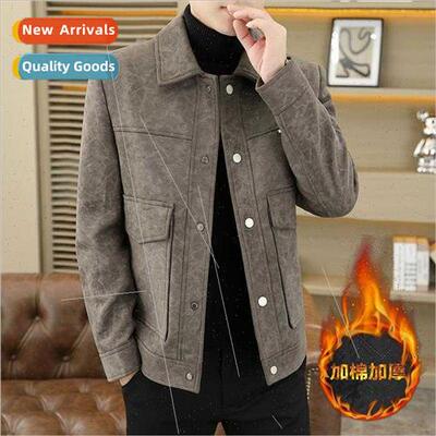 2023 fall winter new men lapel outerwear casual nd thickened