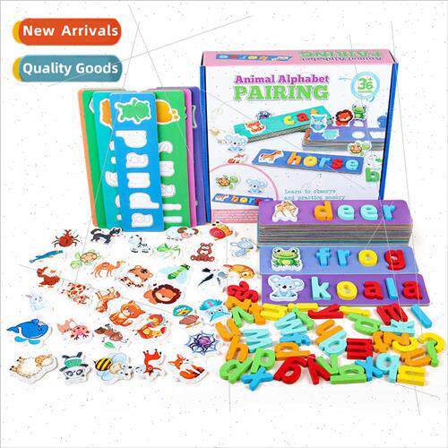 Color box animal puzzle word game children 26 English letter