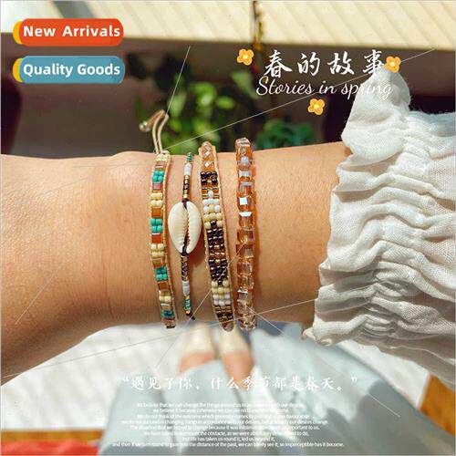 Europe vintage hand-woven miyuki rice bead bracelet women mu