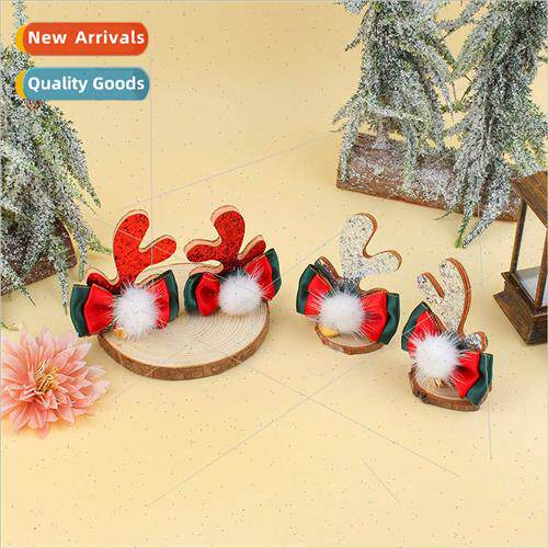 New Christmas bow antler hair clips cute children duckbill c