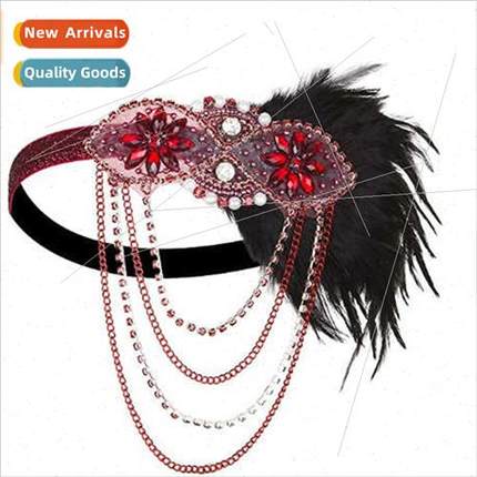 1920s Vintage Headbands Exaggerated Feather Hairbands Hallow