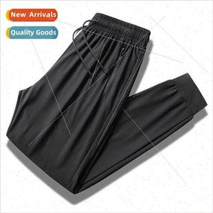 elastic pants silk size casual large Ice summer fashion men