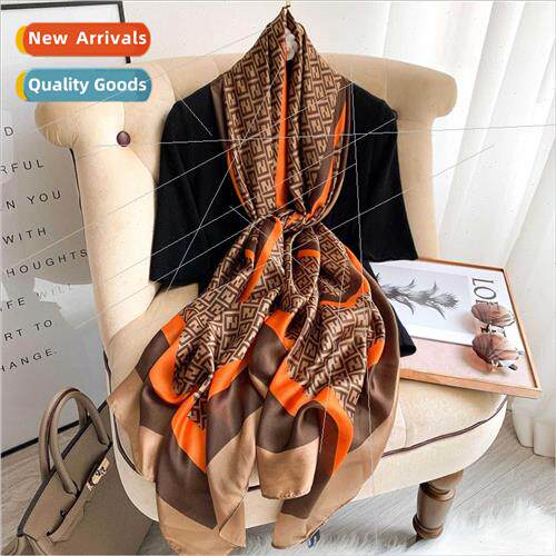 2021 new letters imation silk scarf female sunshade shawl fa