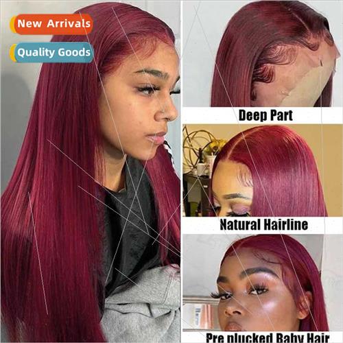 Europe front lace wig new fashion free parting long high tem