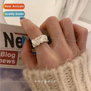 finger opening Alloy index niche premium female pleated ring