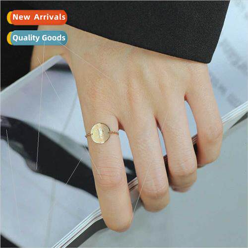 Korea fashion love smiley retro queen coin tanium steel ring