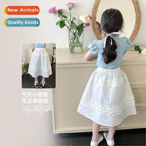 Girls mullein lace bustier 2023 summer new children splicing