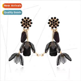 flower acrylic earrings when resin Exaggerated mulberry long