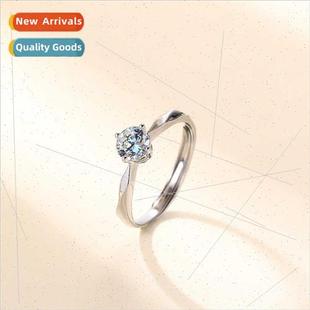 Four claws D color moissanite ring female niche适用girlfrien