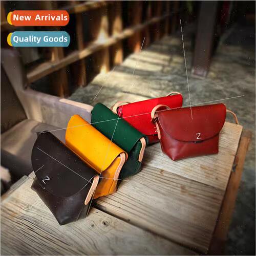 2024 new leather handmade retro leather crossbody small bag