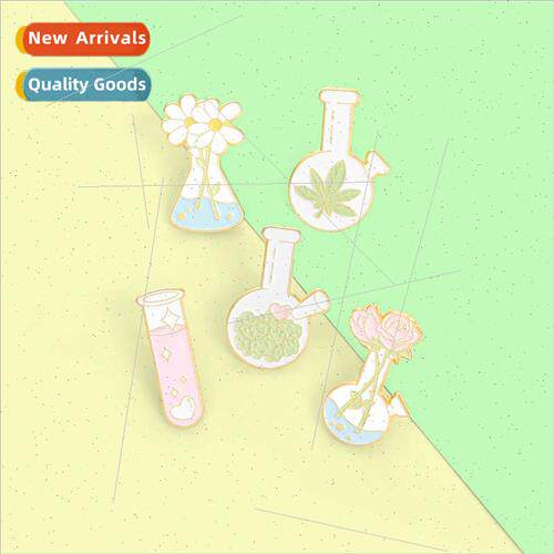 Cartoon laboratory flowers medicine bottle beaker creative p
