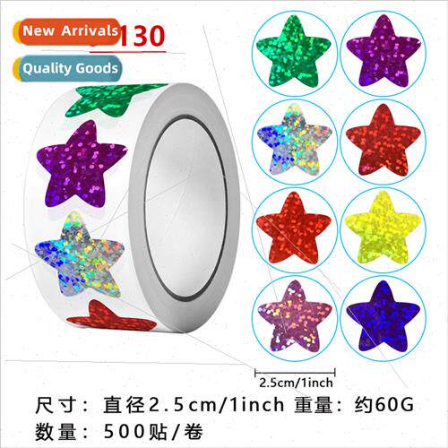 Rolls of 2.5cm labels self-adhesive colorful star stickers r