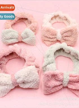 New pine适用Applelattice hair band wide edge bow headband wa