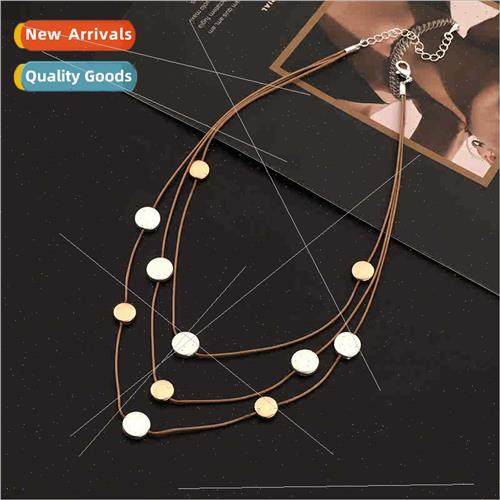 New retro necklace Europe simple multi-layer ladies high met