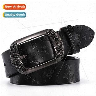 pin buckle casual cowhide vers Korean retro female Pure belt