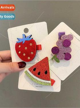 Korean hair accessories children strawberry hair clips princ