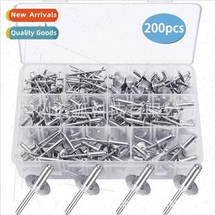 cap rivets boxed aluminum 200pcs mandrel flange large break