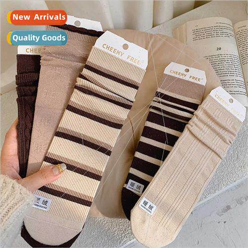 Socks women fall winter  mid-calf socks warm velvet delicate